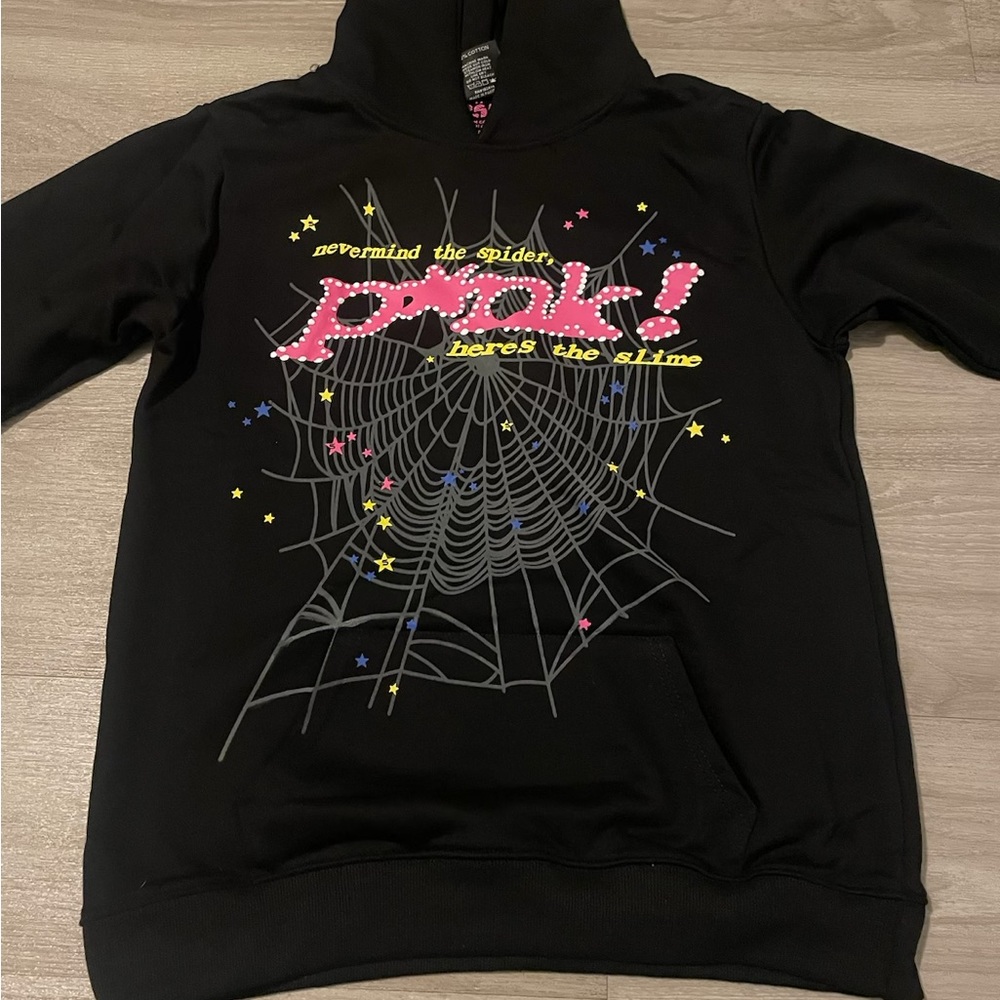 Black Sp5der hoodie in black